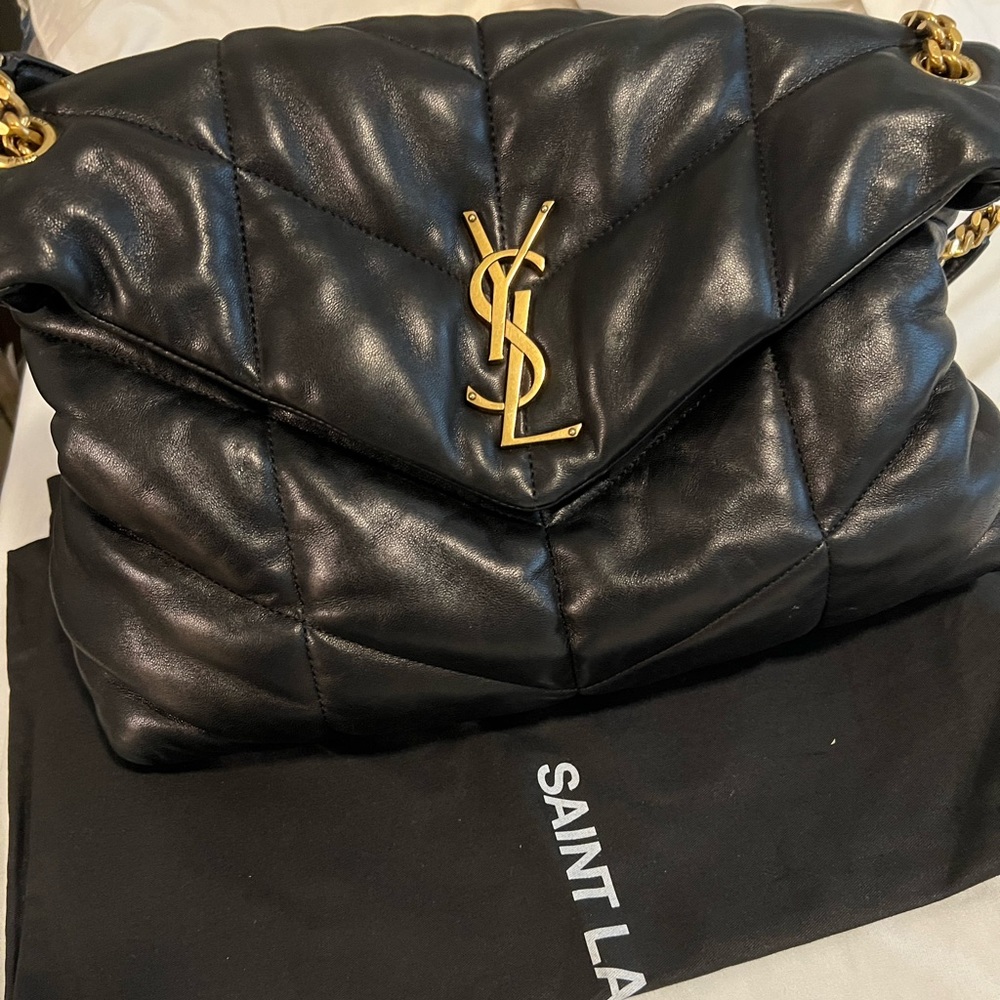 Black Yves Saint Laurent medium Lou puffer